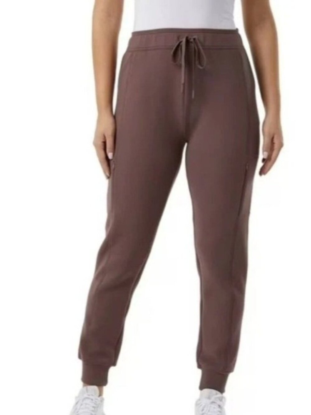 NWT 32 Degrees Heat Women's M Jogger With Zippered Pockets Brown Scuba